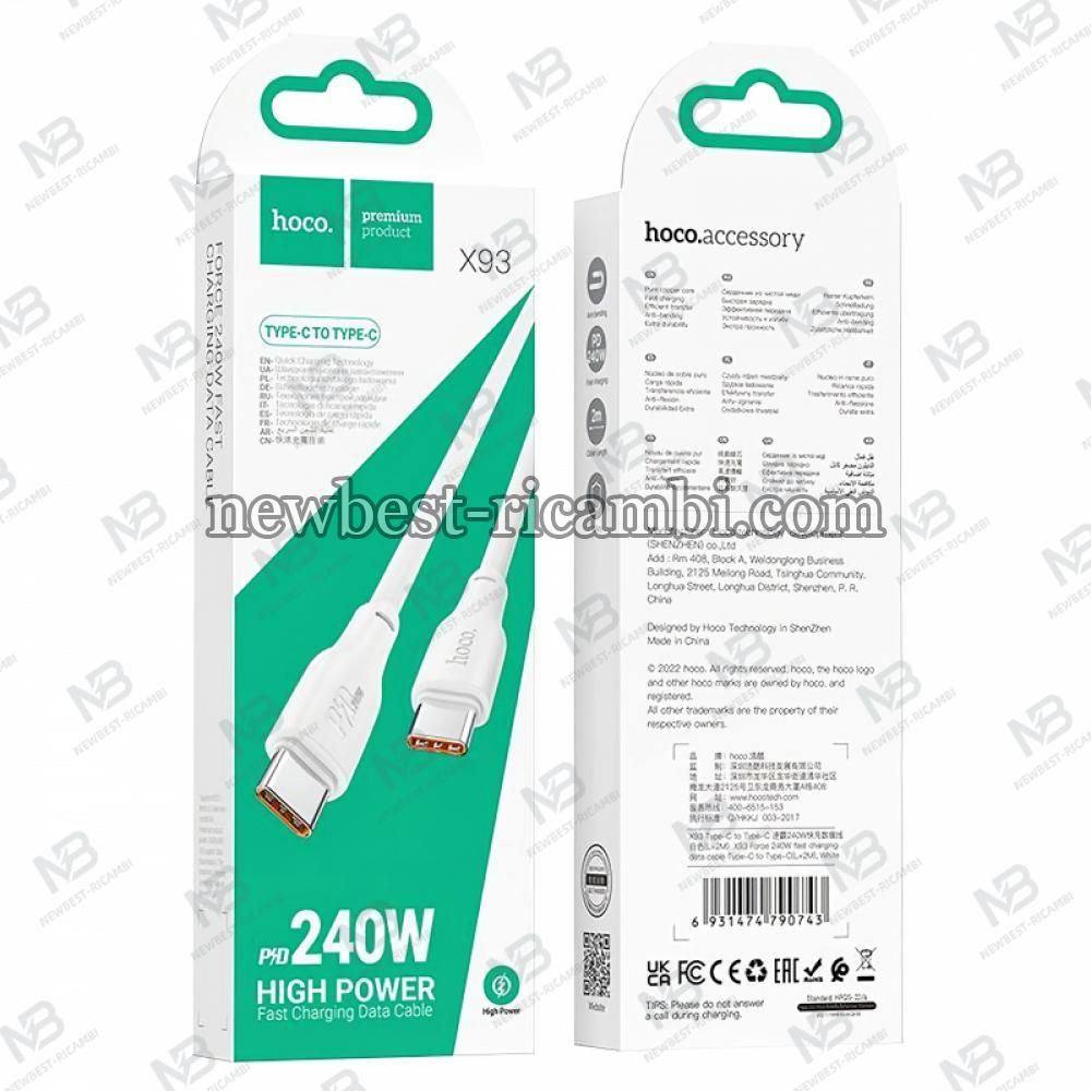 USB-C to USB-C Cable Hoco X93 240W 5A 1m White