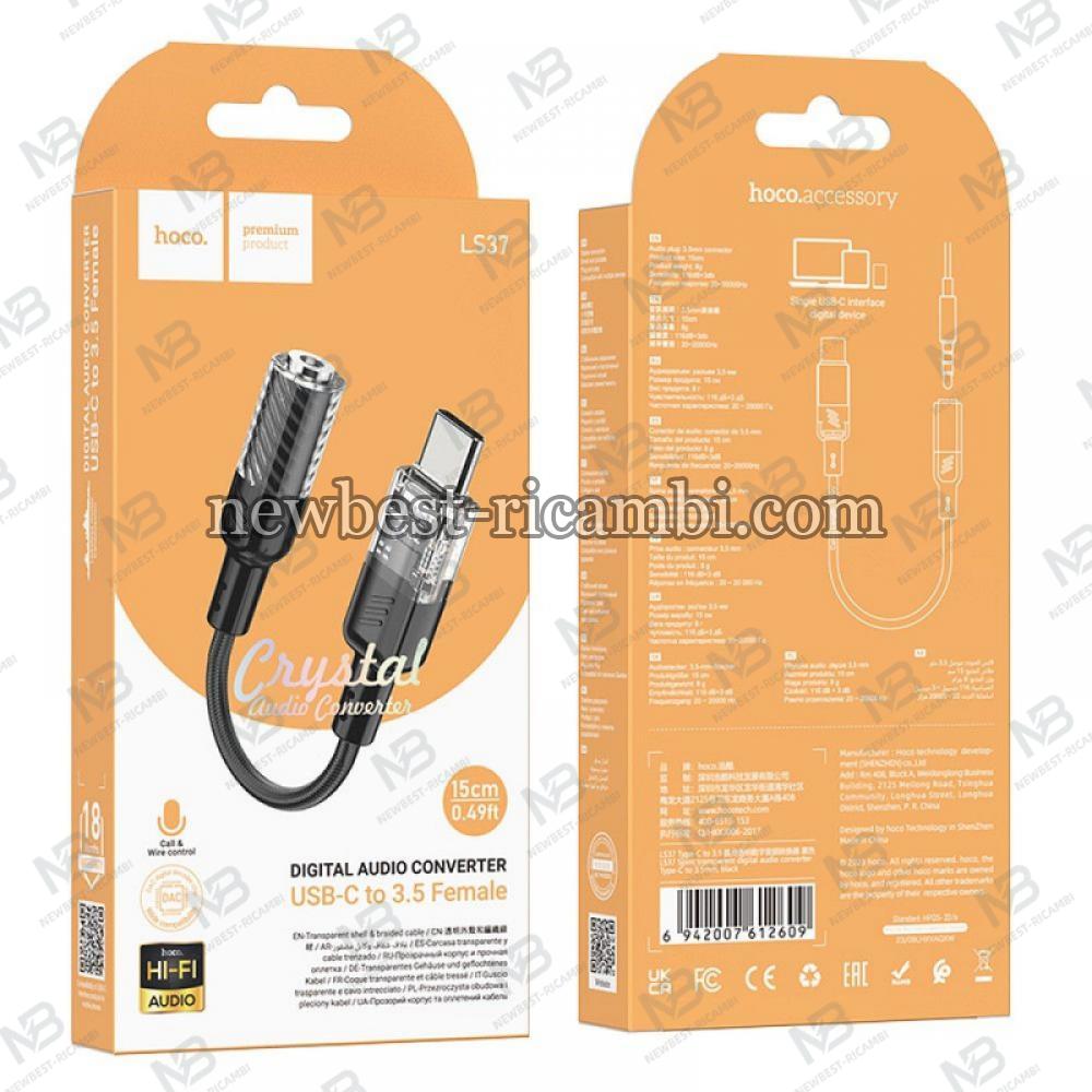USB-C to 3.5mm Audio Adapter Hoco LS37 Black
