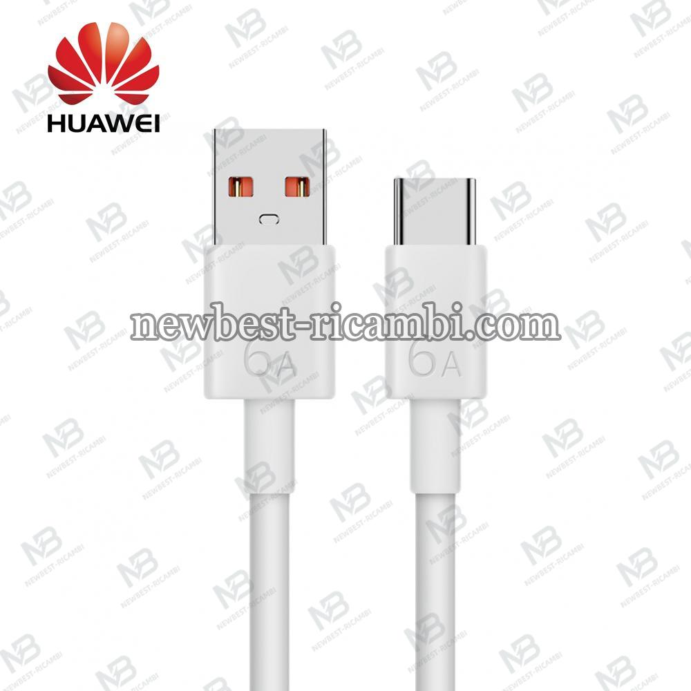 USB-A to USB-C Cable Huawei 66W 6A 1M, White 04072004