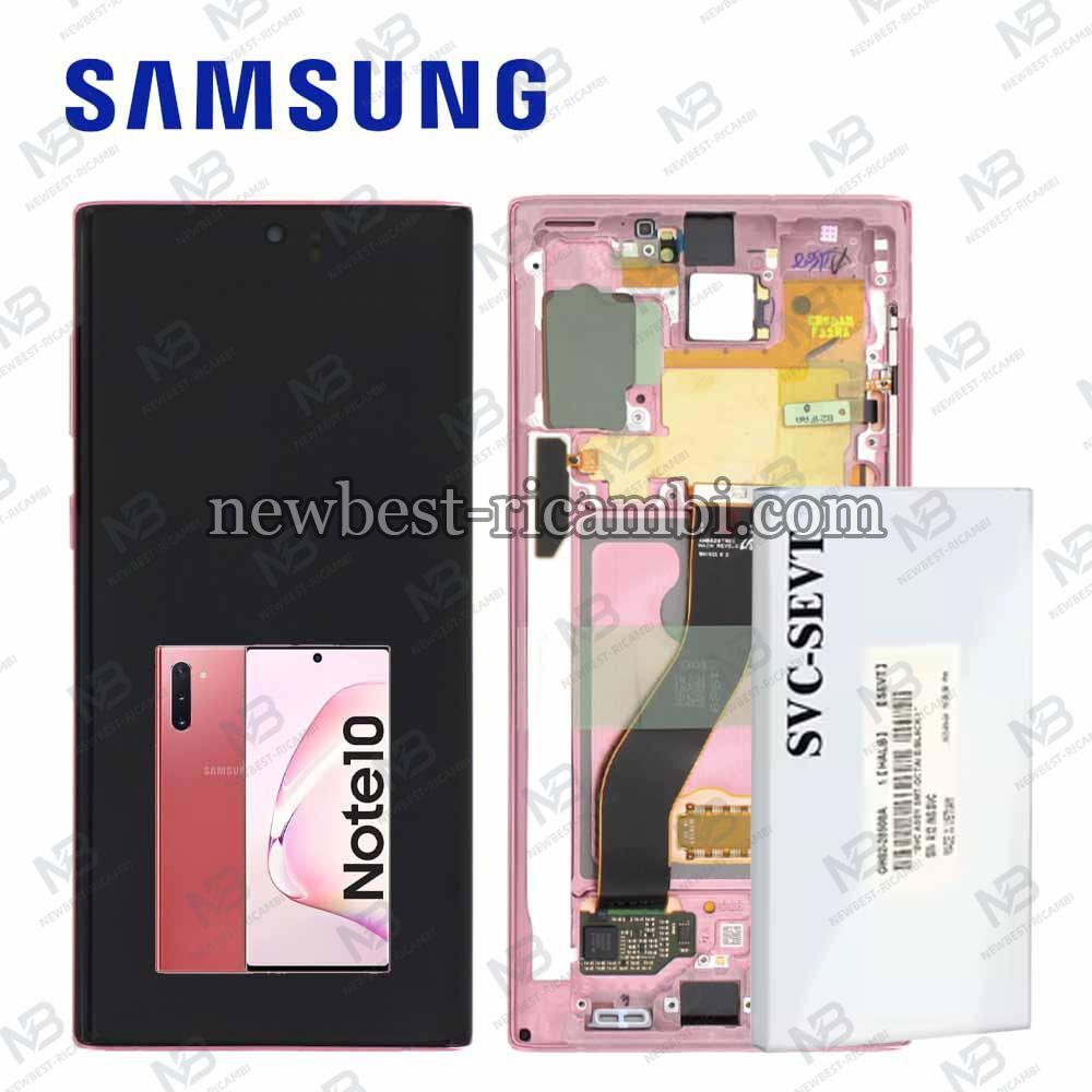Samsung Galaxy Note 10 N970 Touch + Lcd + Frame Pink Service Pack