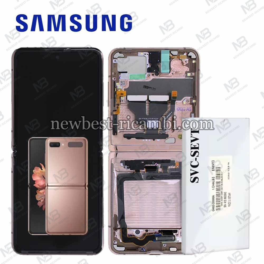 Samsung Galaxy Z Flip 5G F707 Touch + Lcd + Frame Bronze Service Pack