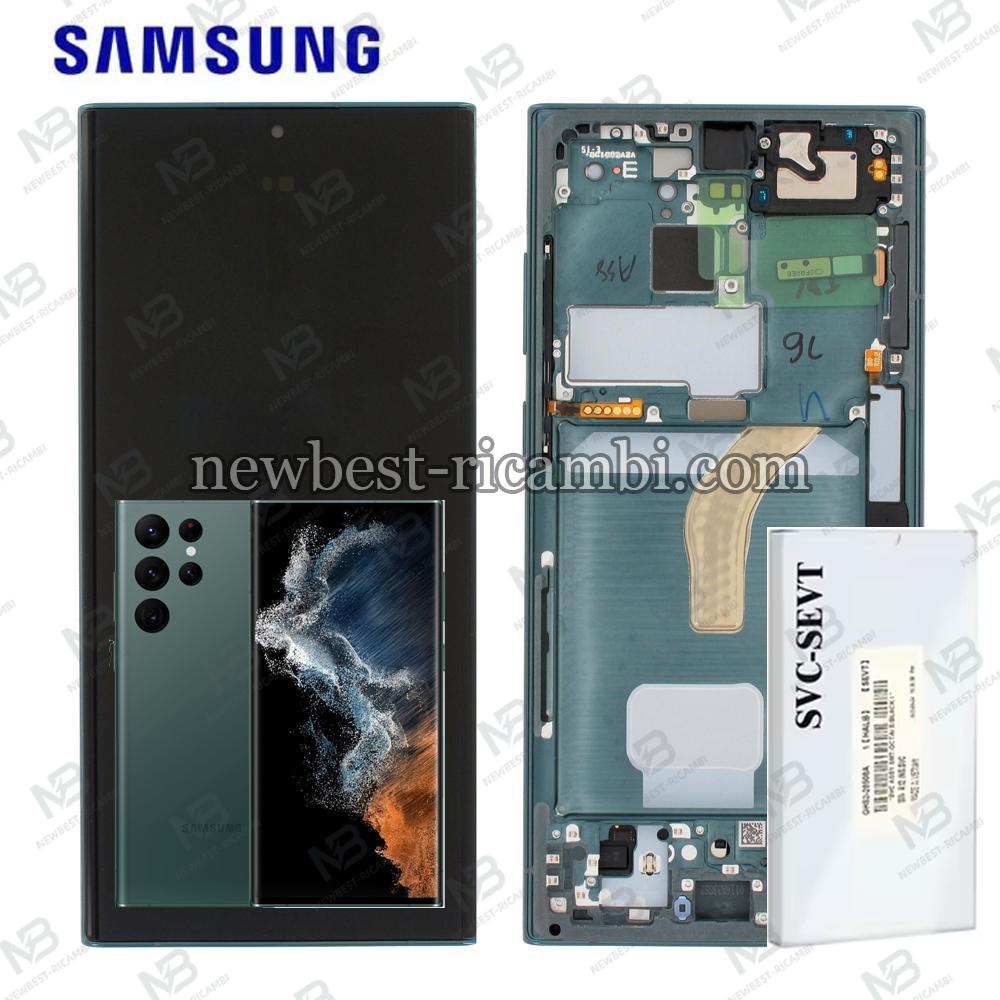 Samsung Galaxy S22 Ultra S908B Touch + Lcd + Frame Green Service Pack