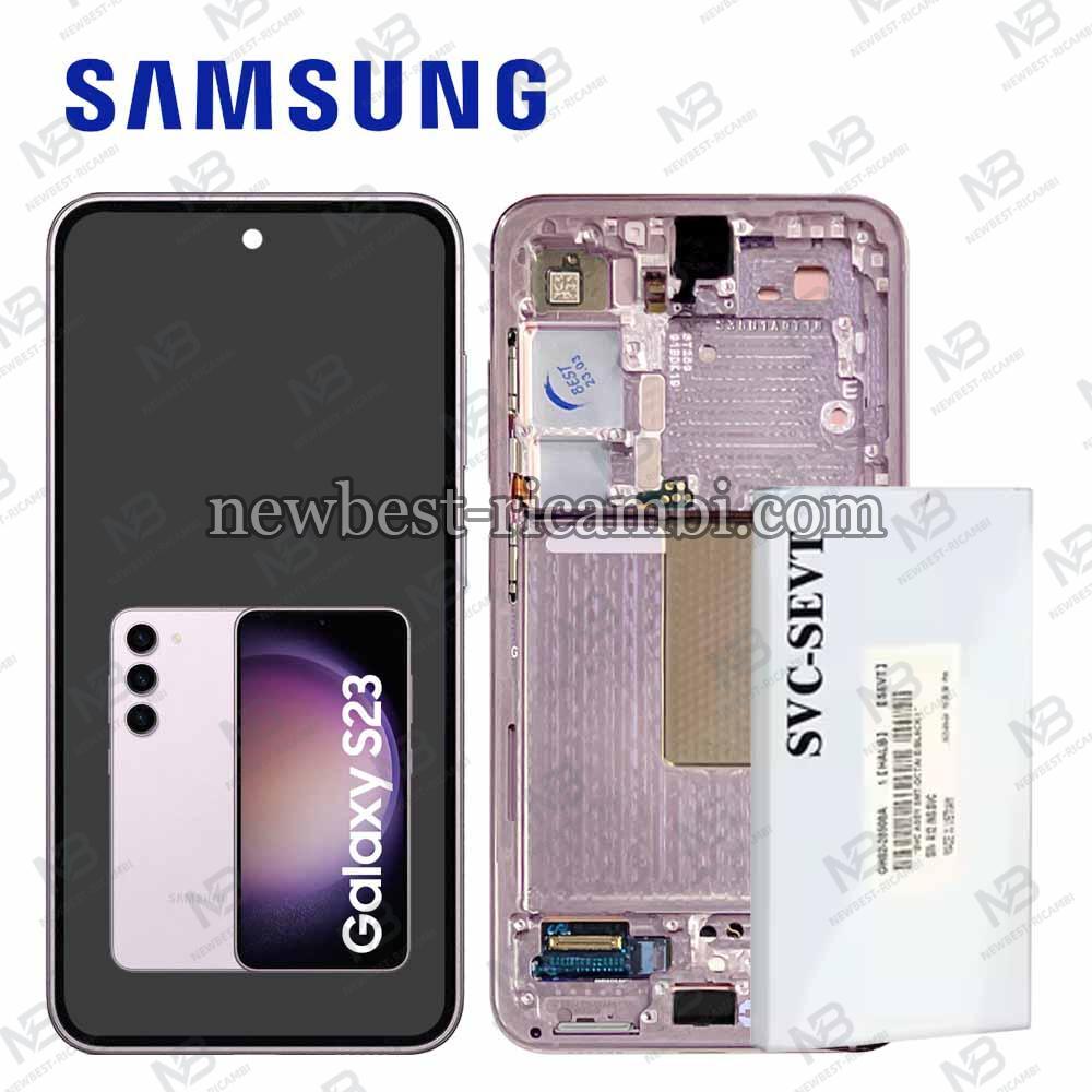Samsung Galaxy S23 S911 Touch + Lcd + Frame Lavender Service Pack