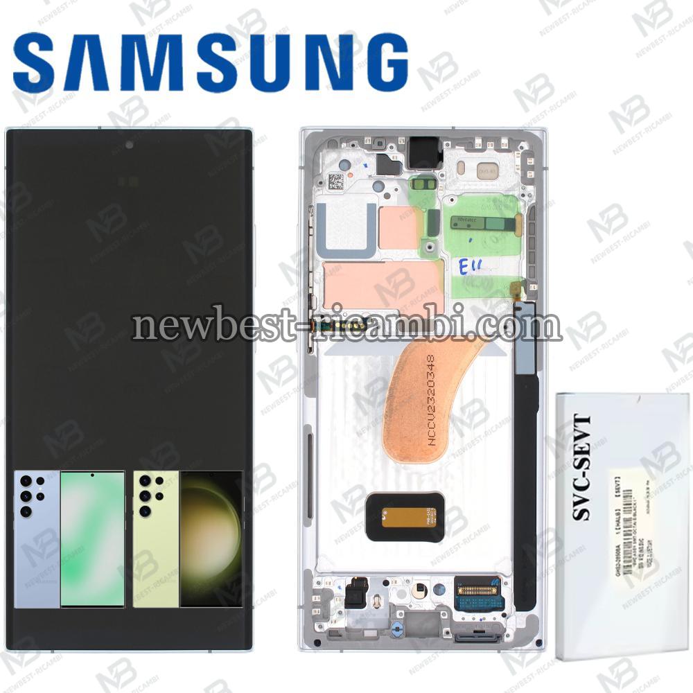 Samsung Galaxy S23 Ultra S918 Touch + Lcd + Frame Light Blue / Light Green Service Pack