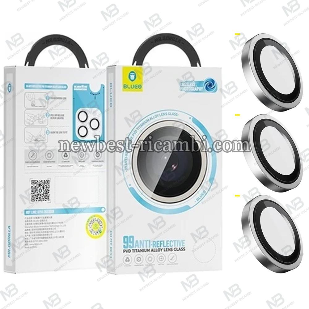 Blueo 99 Anti-Reflective PVD Titanium Alloy Lens Glass iPhone 15 Pro / 15 Pro Max / 16 Pro / 16 Pro Max Silver Titanium 