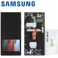 Samsung Galaxy S22 Ultra S908B Touch+Lcd+Frame Sky Blue / Red Original Service Pack