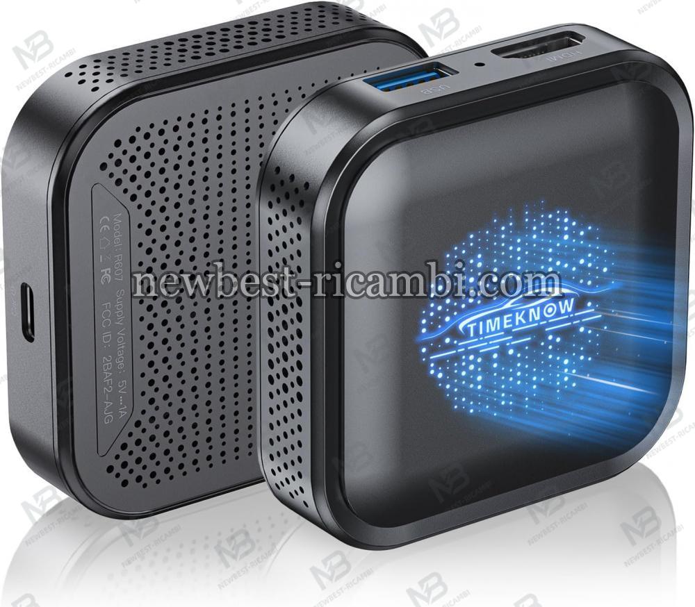 TIMEKNOW Carplay Android Car Wireless Adapter Box 3-in-1 Black in Blister