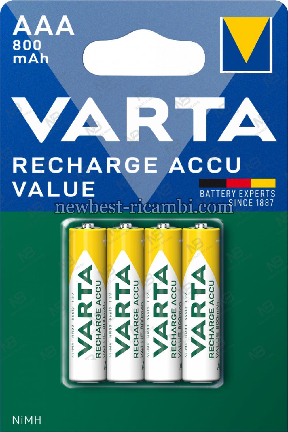 Rechargeable NiMH Batteries Varta Professional, AAA / LR3, 800mAh, 4-Pack