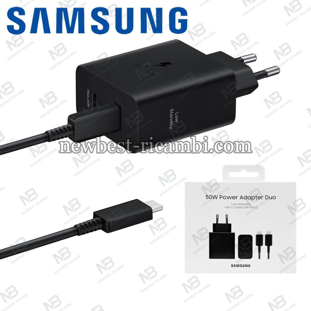 Wall Charger Samsung 50W 3A 2 x USB-C with USB-C Cable Black EP-T5020XBEGEU In Blister