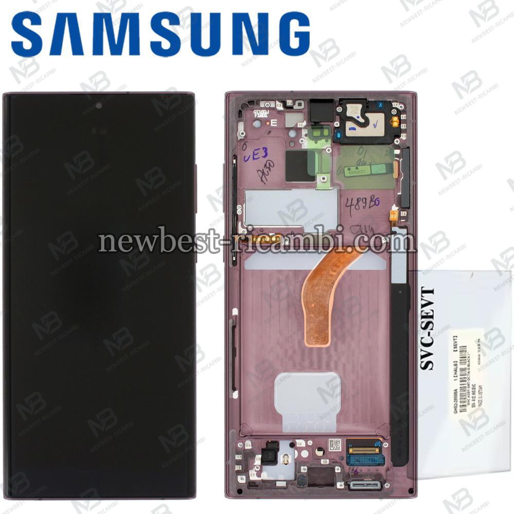 Samsung Galaxy S22 Ultra S908B Touch + Lcd + Frame Burgundy Violet Service Pack