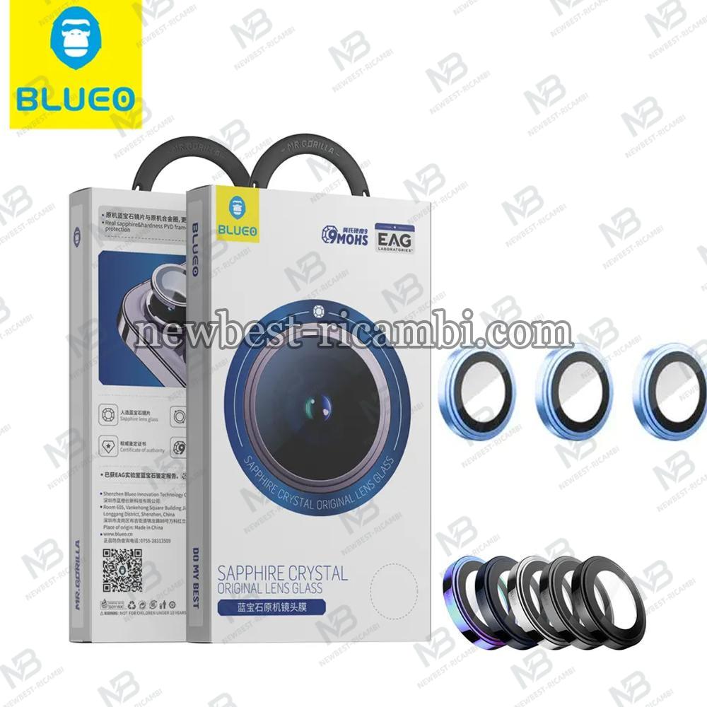 Blueo Sapphire PVD Steel Camera Ring For iPhone 15 Pro Max Blue In Blister