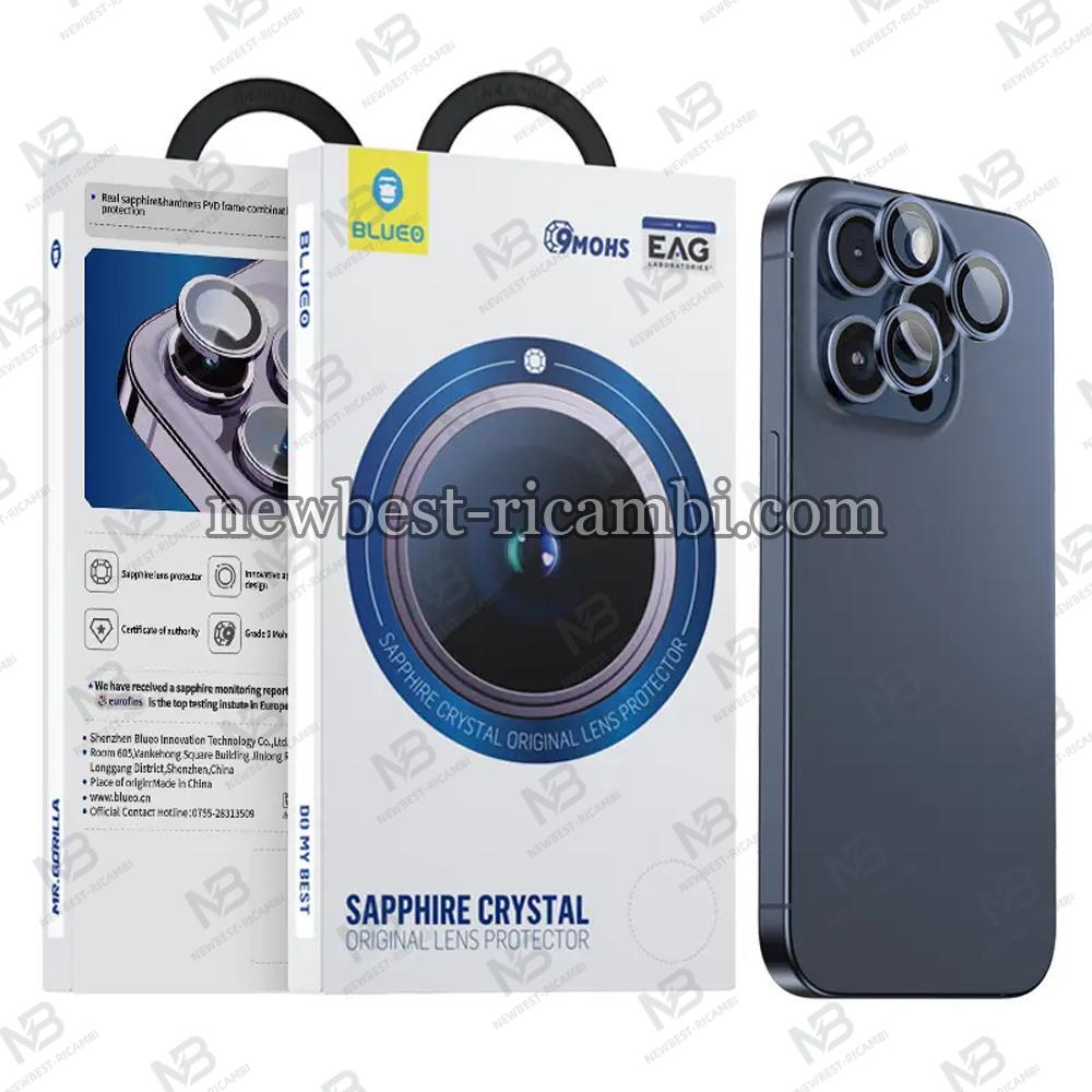 Blueo Sapphire PVD Steel Camera Ring For iPhone 15 Pro Blue In Blister