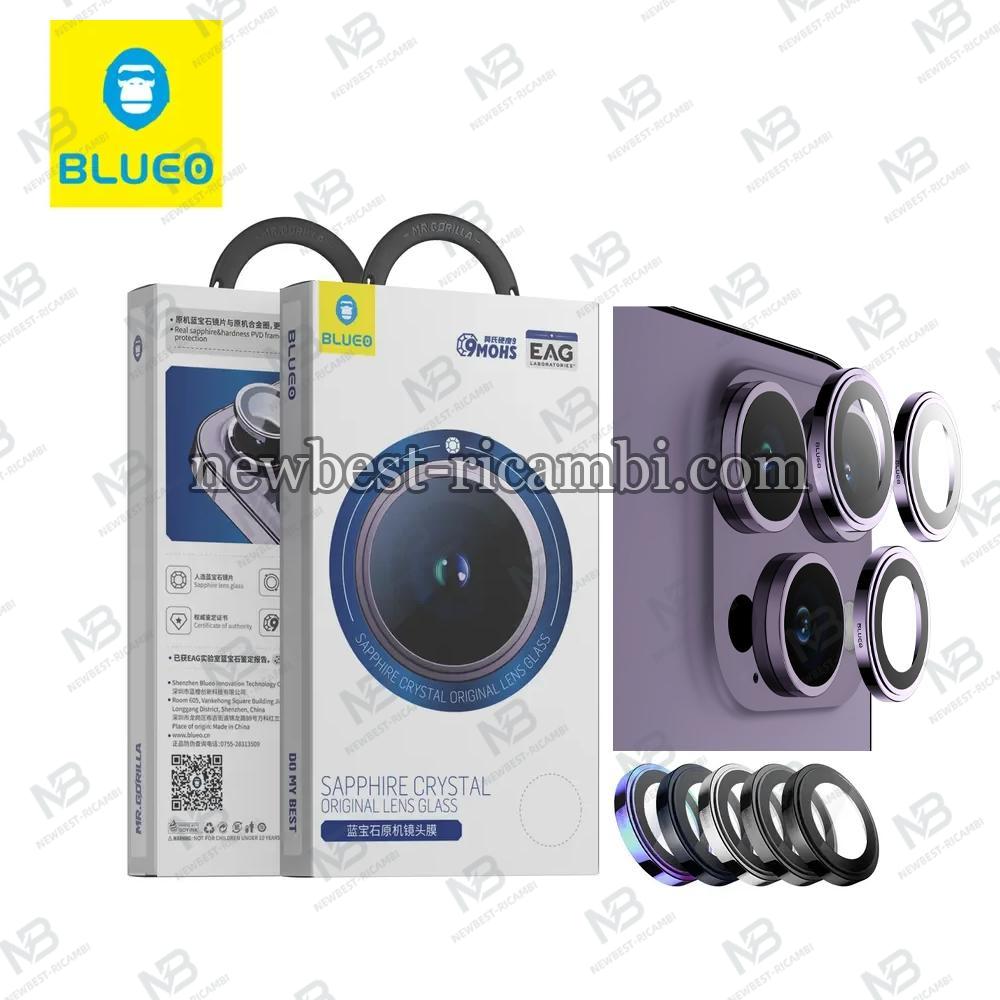 Blueo Sapphire PVD Steel Camera Ring For iPhone 14 Pro / 14 Pro Max Purple In Blister