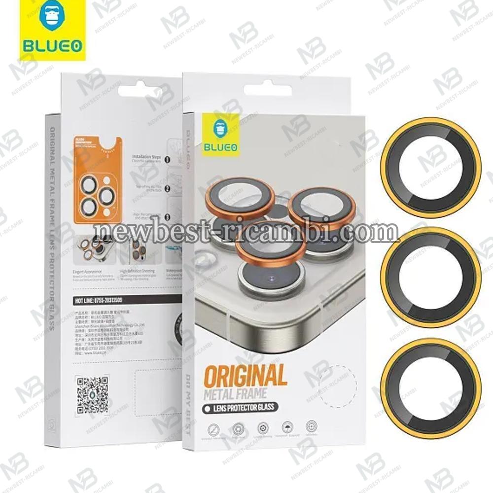 Blueo Original Metal Frame Lens Protector Glass iPhone 14 Pro / 14 Pro Max Gold In Blister