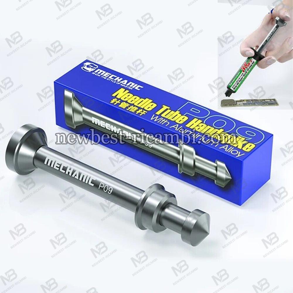 MECHANIC P09 Aluminum Alloy Tube Piston Solder Paste Flux Booster Manual Syringe Plunger Dispenser Propulsion Tool Phone