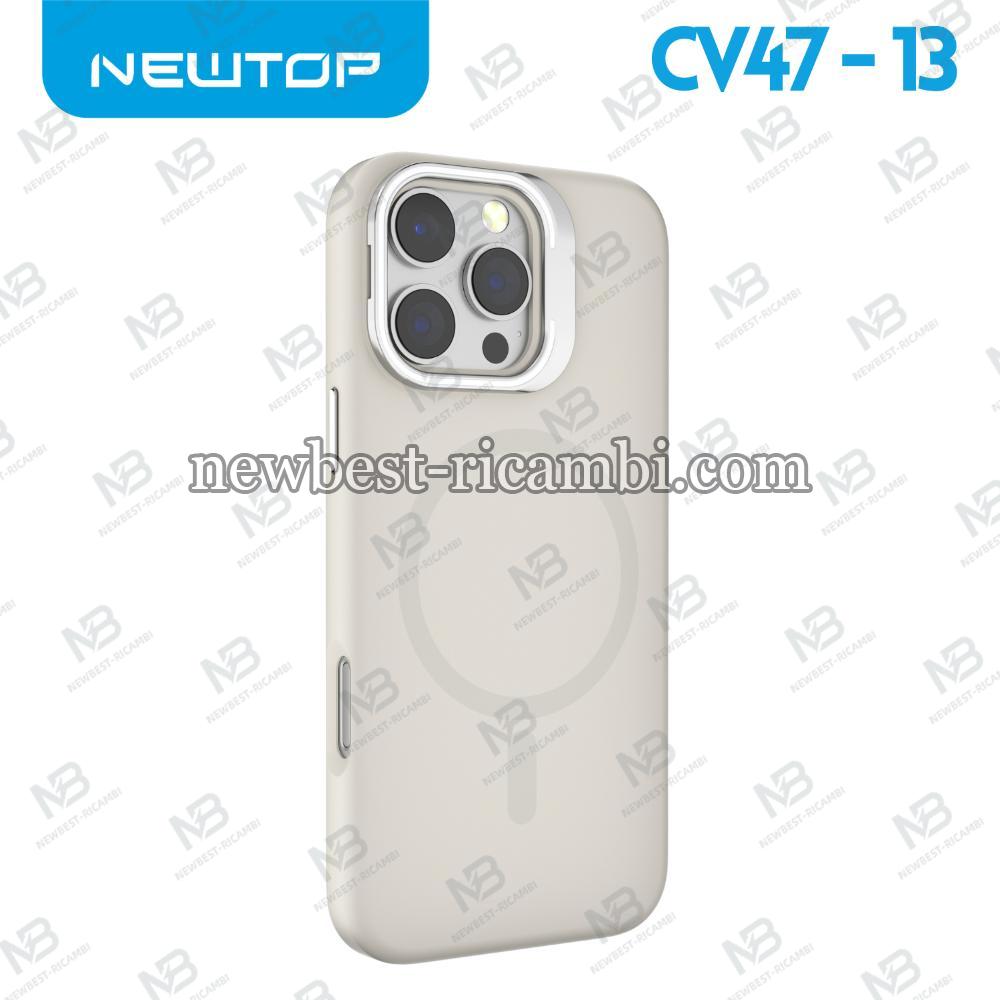 NEWTOP CV47-13 SUPPORTO CON VETRO PER FOTOCAMERA IPHONE 16 PLUS (APPLE - Iphone 16 PLUS - Bianco)