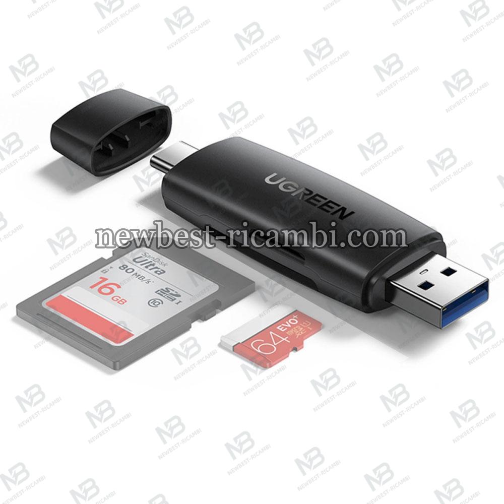 USB-A   USB-C Card Reader Ugreen CM304 1 x SD - 1 x microSD Black in Blister