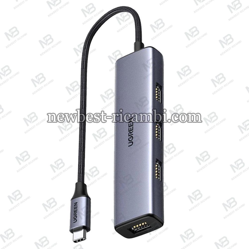 USB-C Hub Ugreen CM473 4 x USB-A 3.0 0.2M Grey in Blister