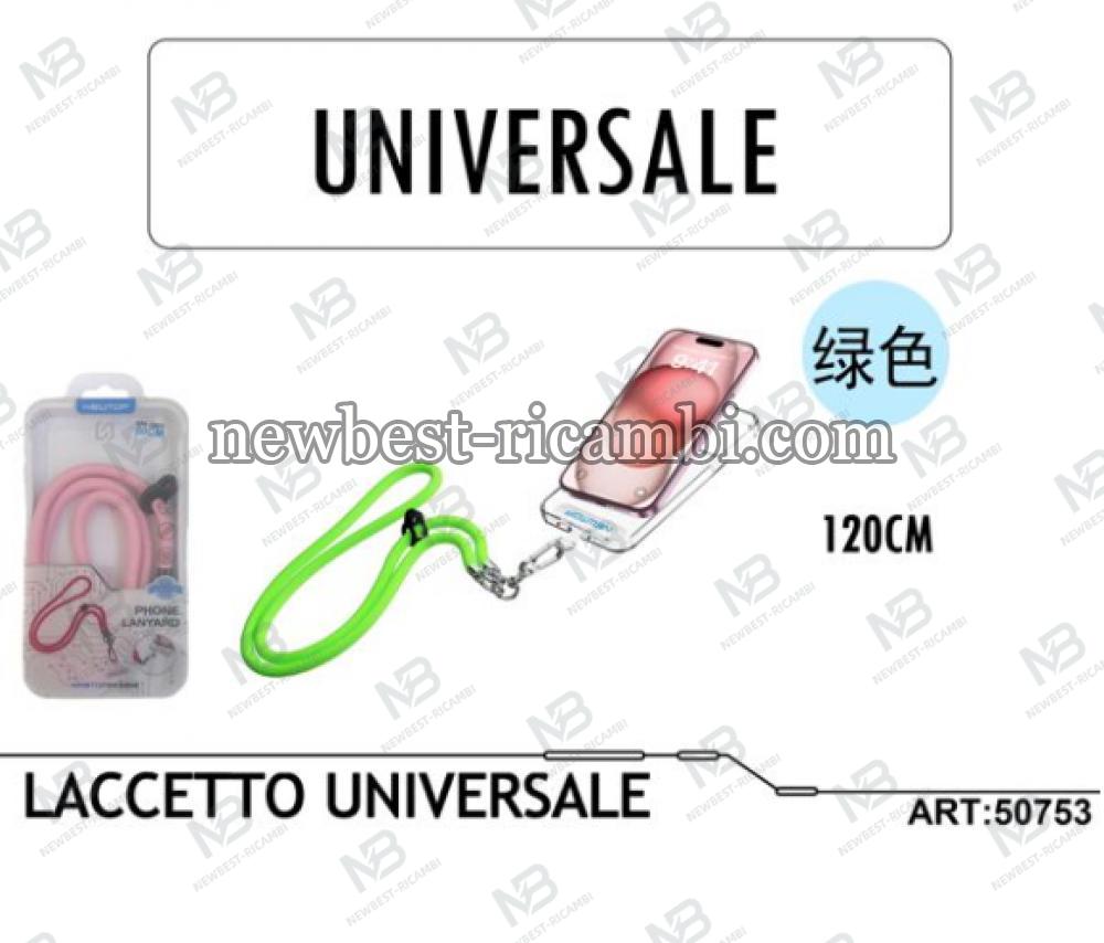 NEWTOP CV37  LACCETTO UNIVERSALE 120CM Verde fluo senza foro logo