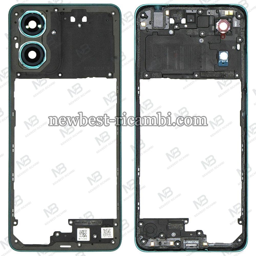 Motorola Moto G04 XT2421-3 Frame B + Camera Glass + Side Key Green