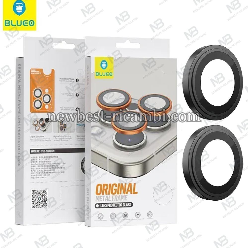 Blueo Original Metal Frame Lens Protector Glass iPhone 15 / 15 Plus Black In Blister