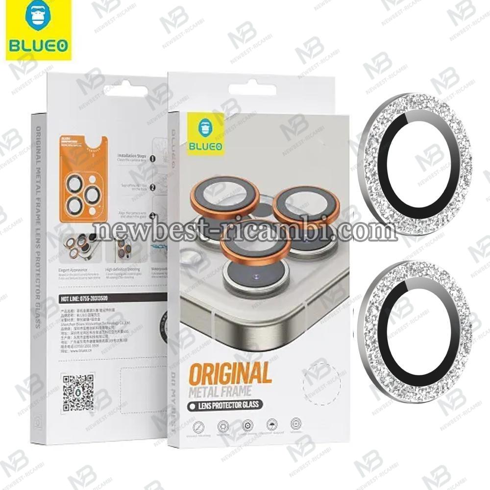 Blueo Original Metal Frame Lens Protector Glass iPhone 15 / 15 Plus Glitter In Blister
