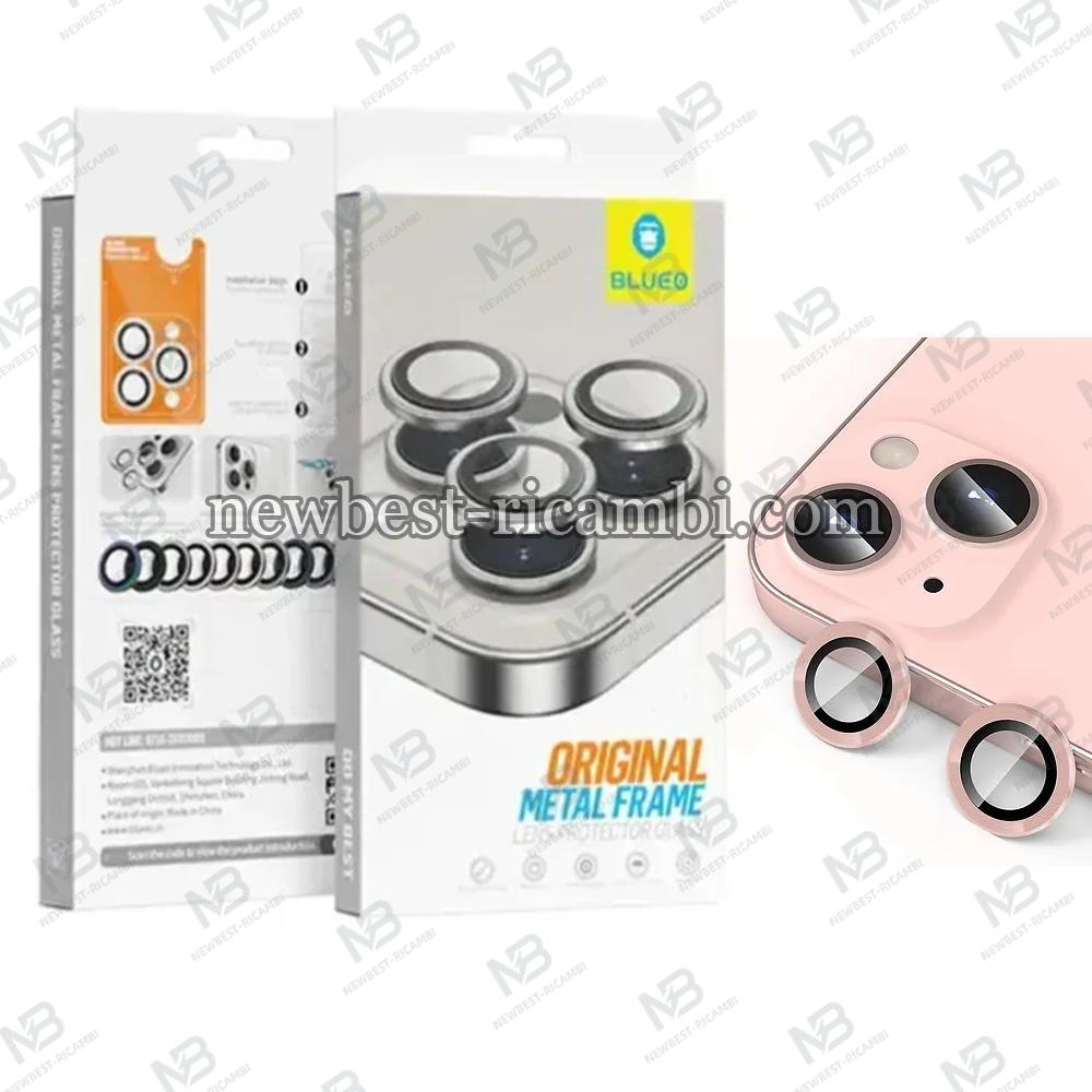 Blueo Original Metal Frame Lens Protector Glass iPhone 15 / 15 Plus Pink In Blister