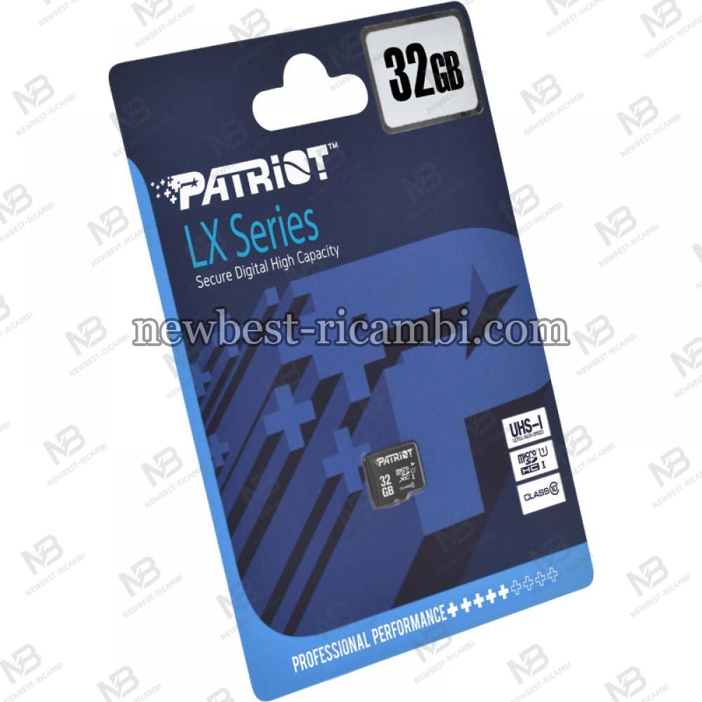 MicroSDHC Memory Card Patriot LX 32Gb Class 10 / UHS-1 U1 PSF32GMDC10