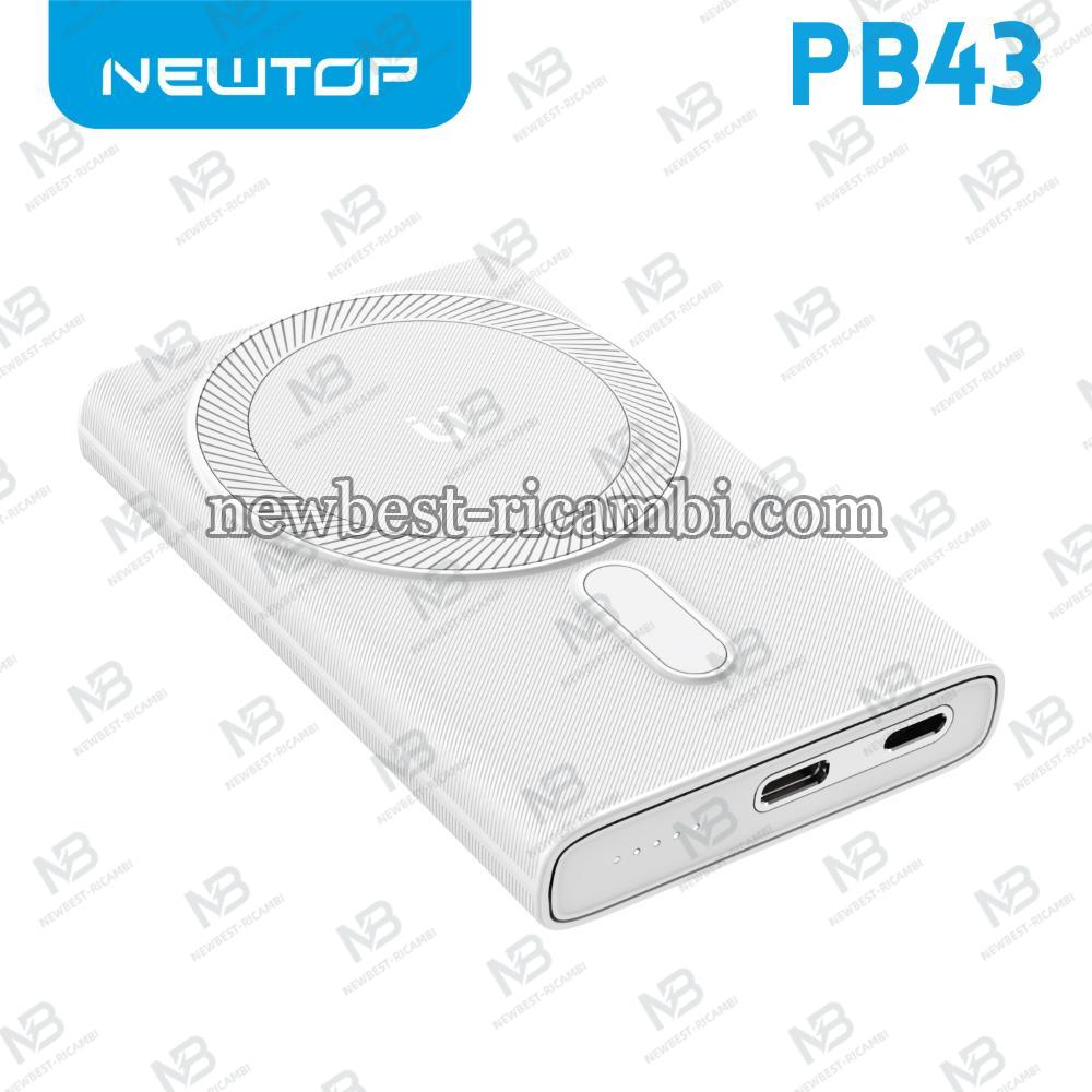 NEWTOP PB43 STAND POWER BANK CON MAGSAGE 5000MAH BIANCO