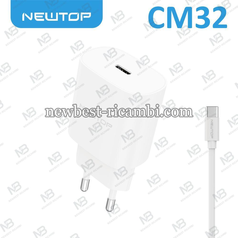 NEWTOP CM32 BASIC CARICATORE USB-C PD 20W CON CAVO TYPE-C/TYPE-C