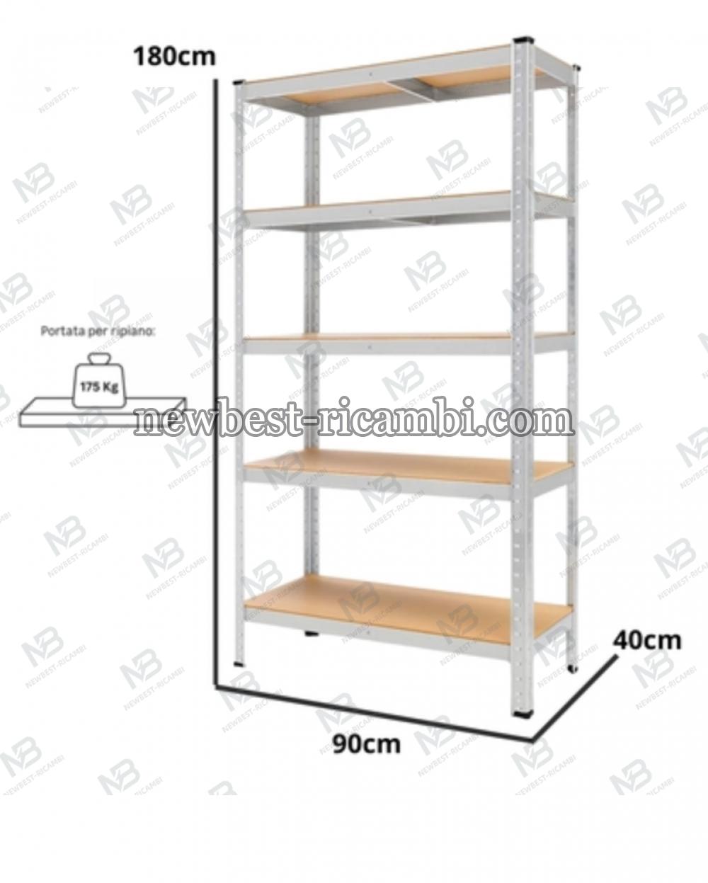 Garden Friend Line 5-Shelf Metal And MDF Shelf Dimensions H 180 W 120 D 40 cm Load Capacity 175 kg Shelf Interlocking As