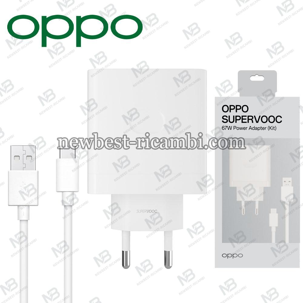 Wall Charger Oppo 67W 6.1A 1 x USB-A, with USB-C Cable White VCB7CAEH in Blister