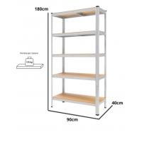 Garden Friend Line 5-Shelf Metal And MDF Shelf Dimensions H 180 W 120 D 40 cm Load Capacity 175 kg Shelf Interlocking As