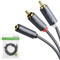​3.5mm to 2 x RCA Audio Cable UGREEN AV102 1m Grey in Blister
