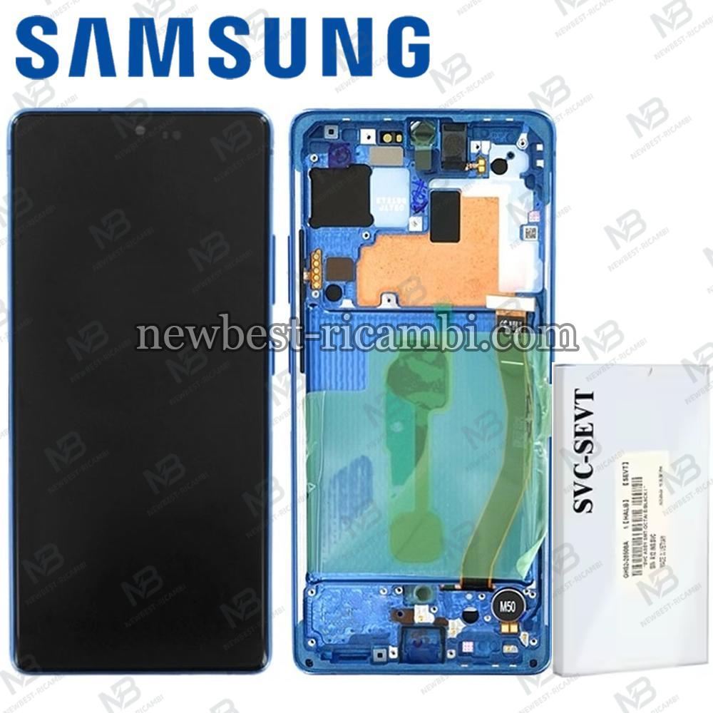 Samsung Galaxy S10 Lite G770 Touch + Lcd + Frame Blue Service Pack