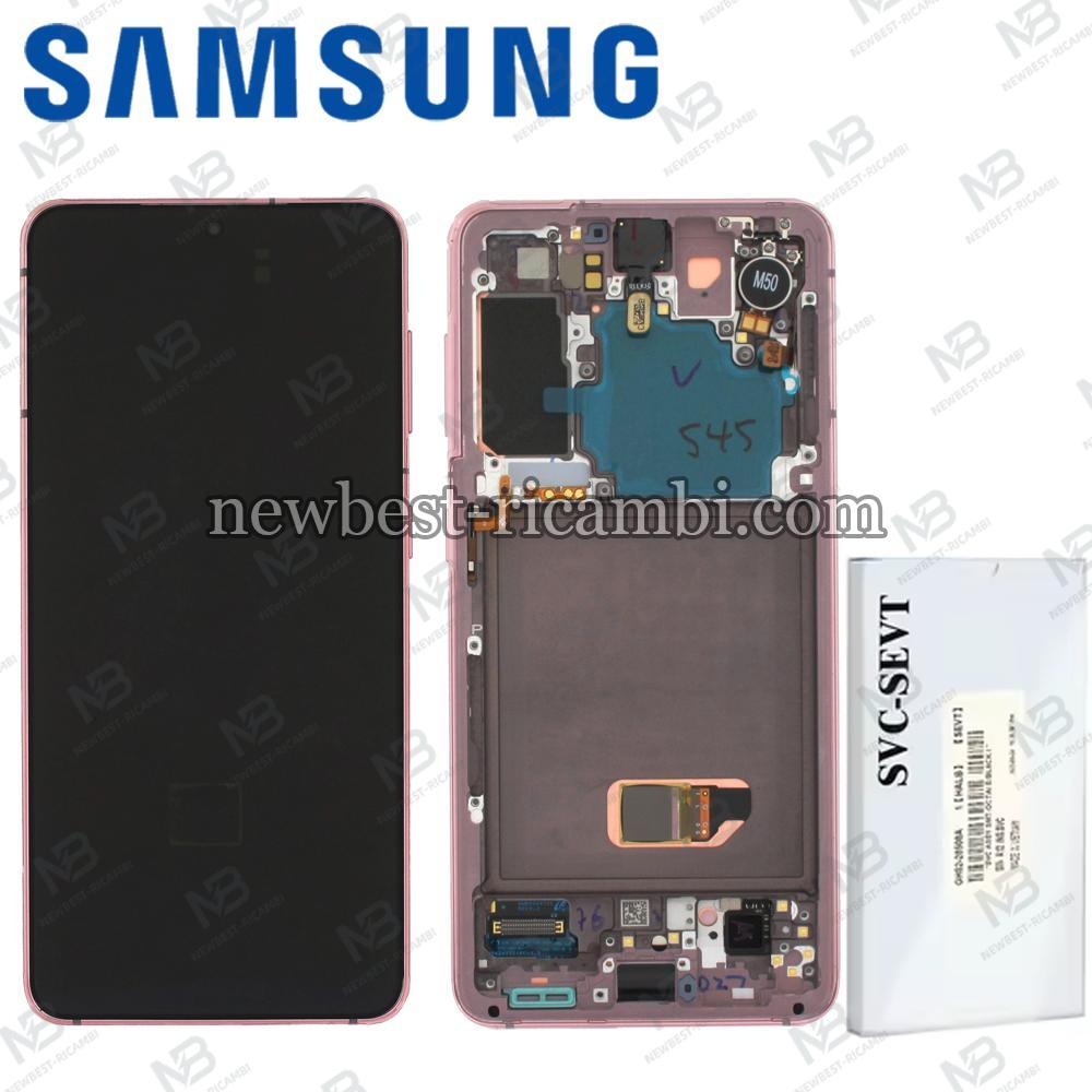 Samsung Galaxy S21 G991 Touch + Lcd + Frame Pink Service Pack