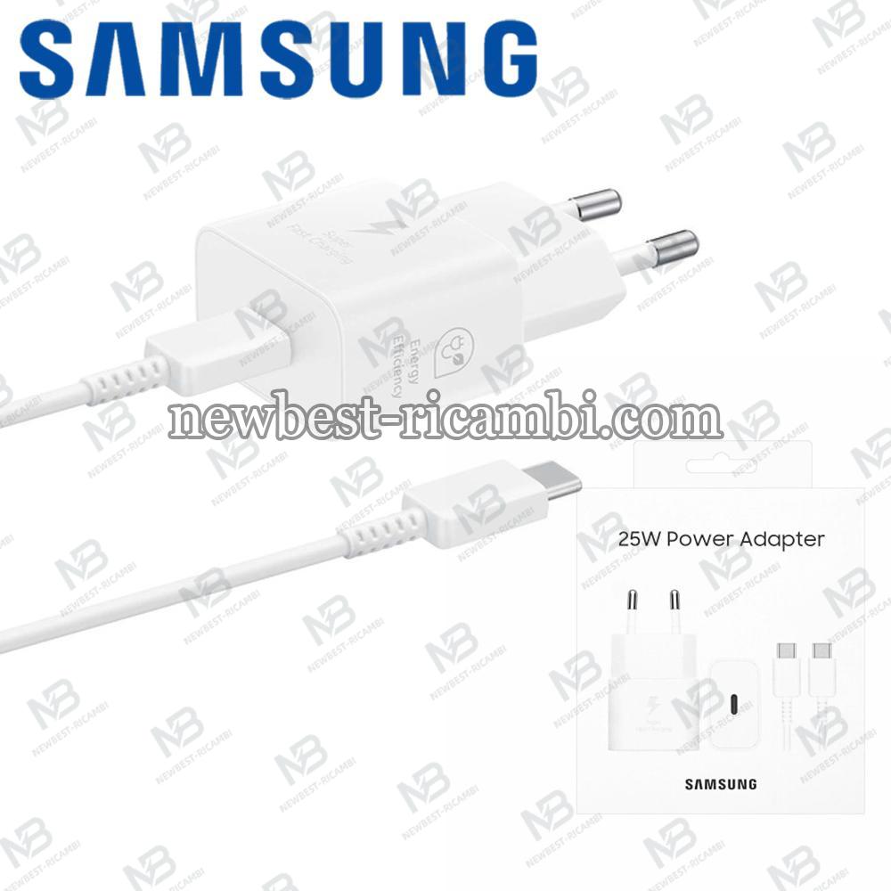Wall Charger Samsung 25W 3A, 1 X USB-C With USB-C Cable White EP-T2510XWEGEU In Blister