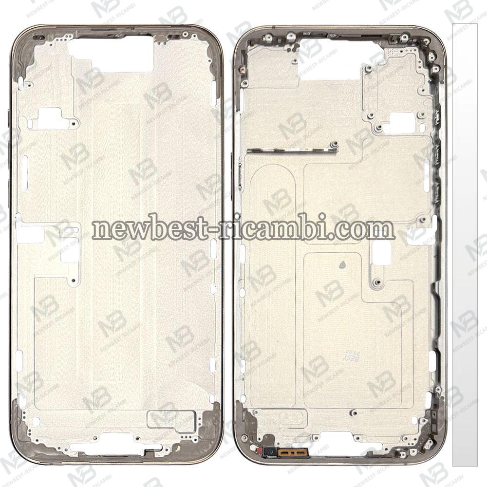 iPhone 16 Pro Max Middle Frame + Side Key White Titanium