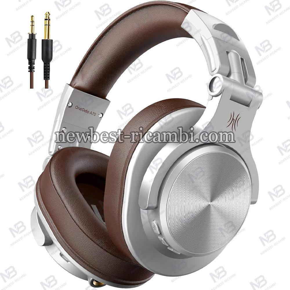 OneOdio A70 Bluetooth On-Ear Headphones Silver In Blister