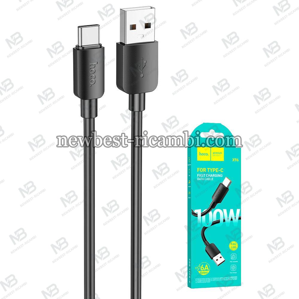 USB-A to USB-C Cable Hoco X96 100W 5A 1m Black in Blister