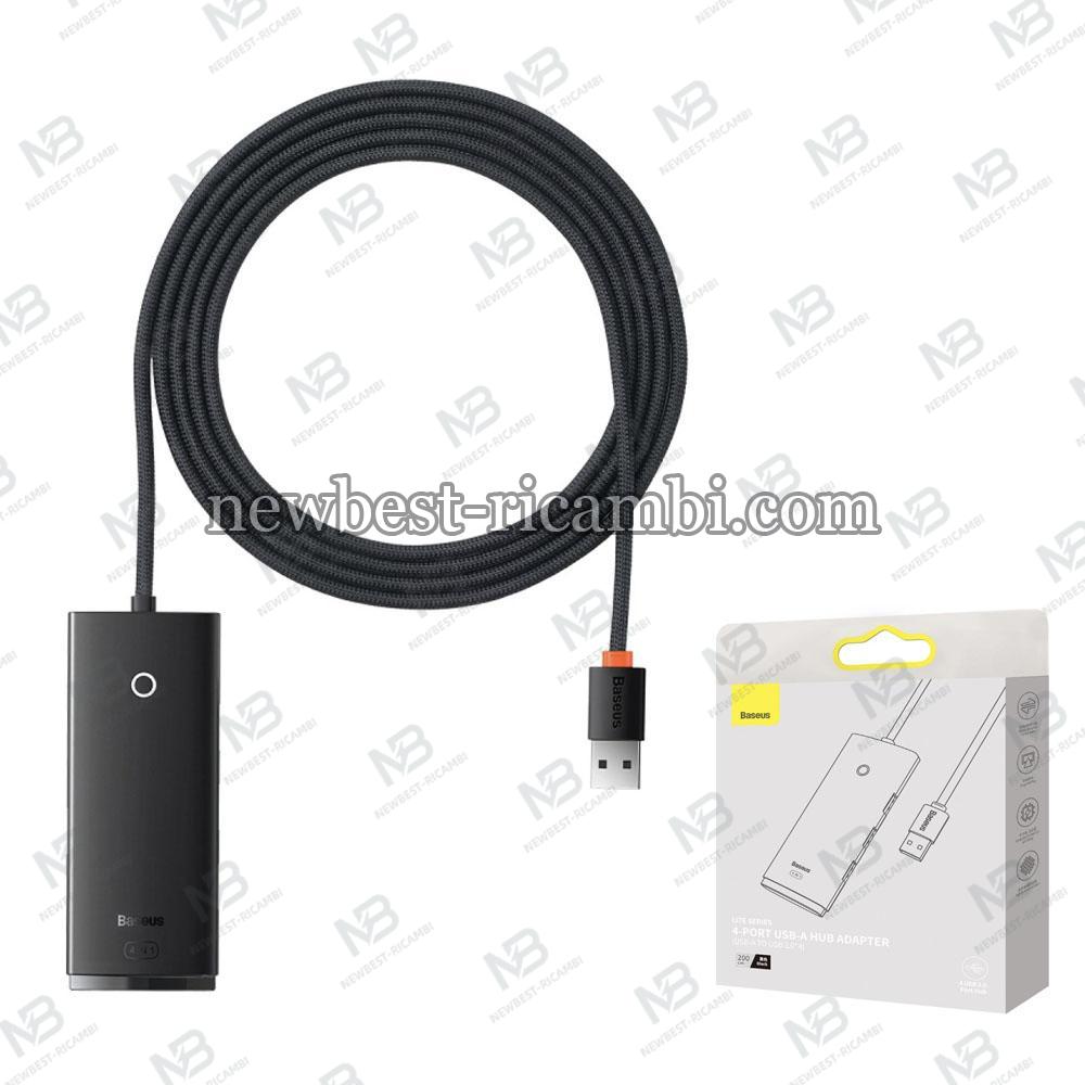 USB Hub Baseus Lite 4 x USB-A 3.0 - 1 x USB-C 2m Black WKQX030201 in Blister