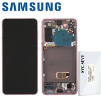 Samsung Galaxy S21 G991 Touch + Lcd + Frame Pink Service Pack