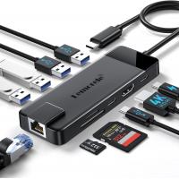 Lemorele USB C Hub Multi-Port Adapter 10 in 1 USB C Dongle In Blister