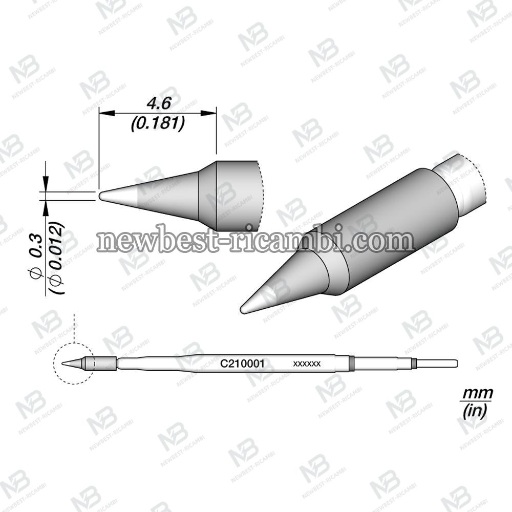 solder jbc  C210001 Cartridge Conical Ø 0. 3 S2