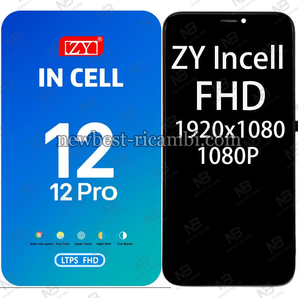 iPhone 12 / iPhone 12 Pro Touch+Lcd+Frame Black ZY INCELL FHD 1920x1080 1080P