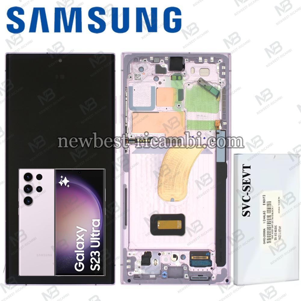 Samsung Galaxy S23 Ultra S918 Touch + Lcd + Frame Lavender Service Pack