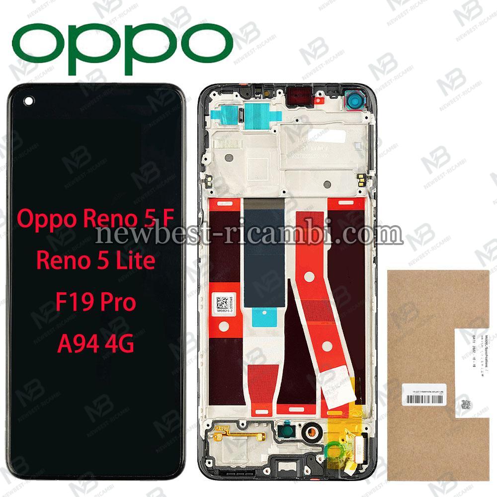 Oppo Reno 5 F / 5 Lite / F19 Pro  / A94 4G Touch + Lcd + Frame Black Service Pack