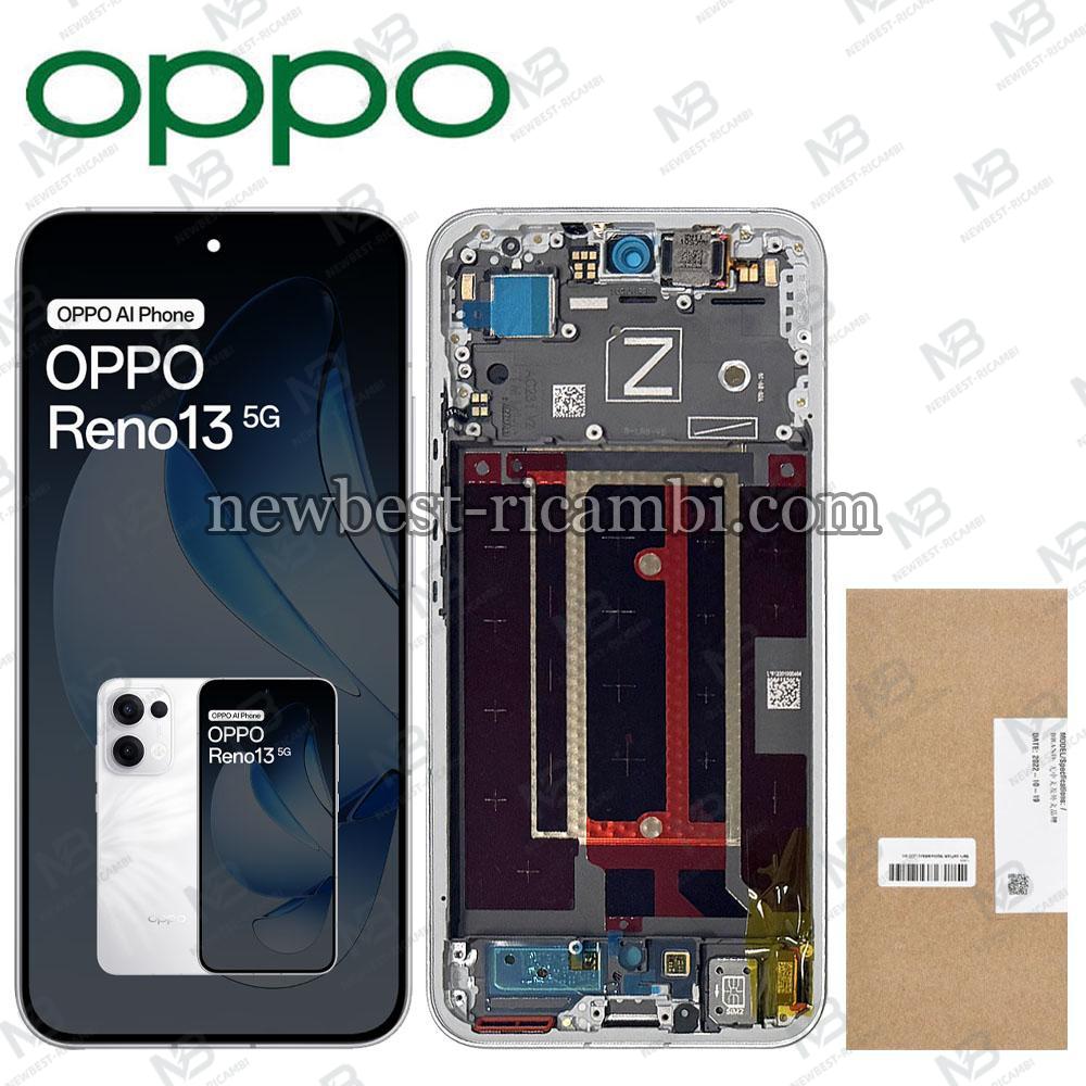 Oppo Reno 13 5G (CPH2689) Touch + Lcd + Frame White Service Pack
