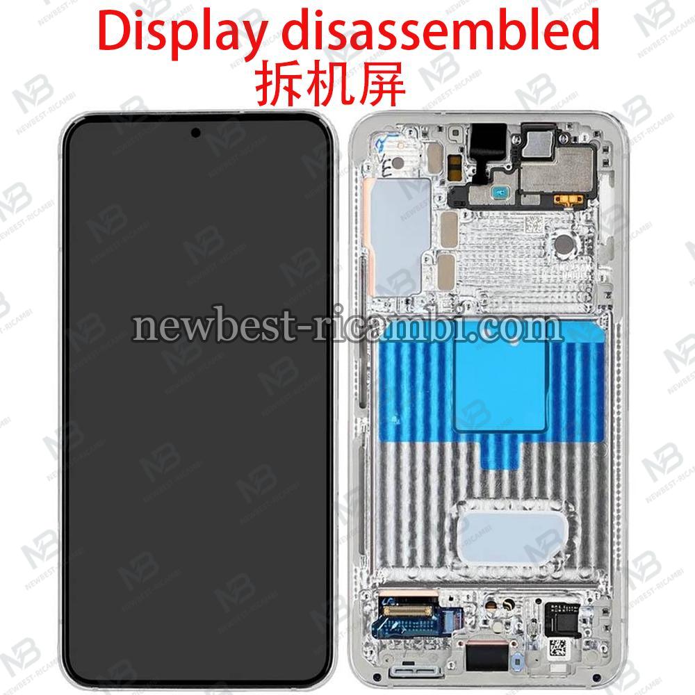 Samsung Galaxy S22 S901 Touch + Lcd + Frame White Disassembled Like New