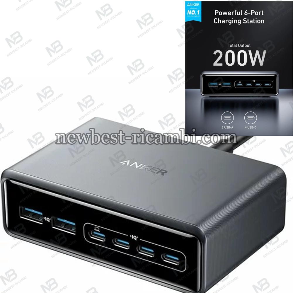 Desktop Charger Anker Prime 200W 3A 2 x USB-A - 4 x USB-C Black In Blister
